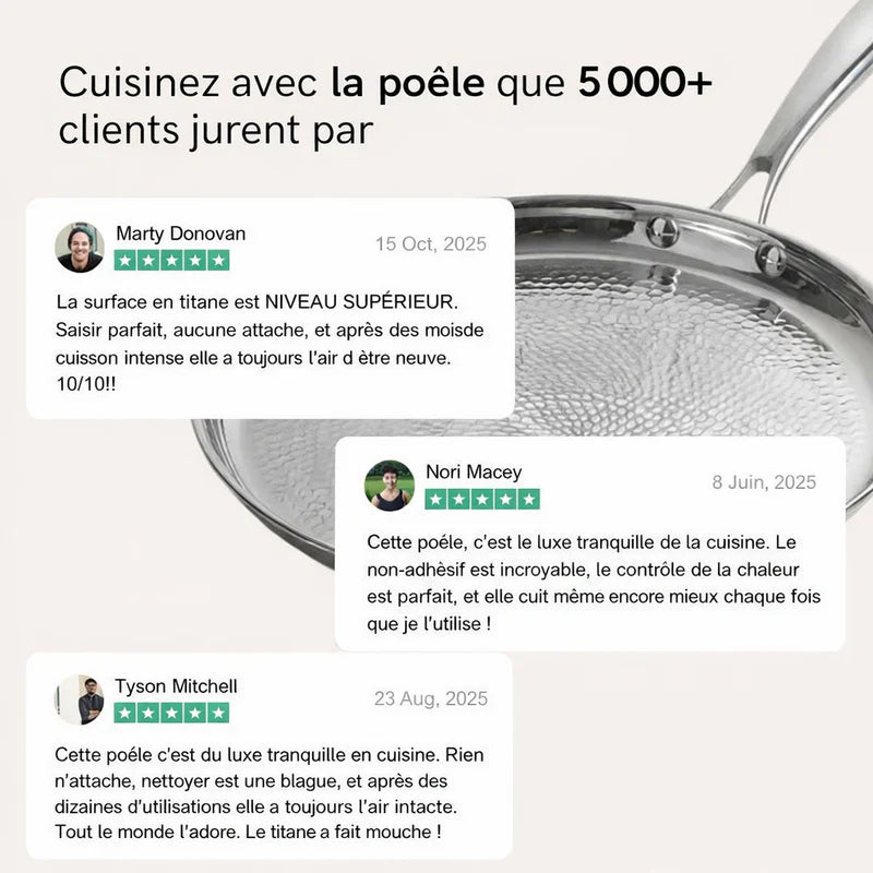 Poêle en Titane Structuré