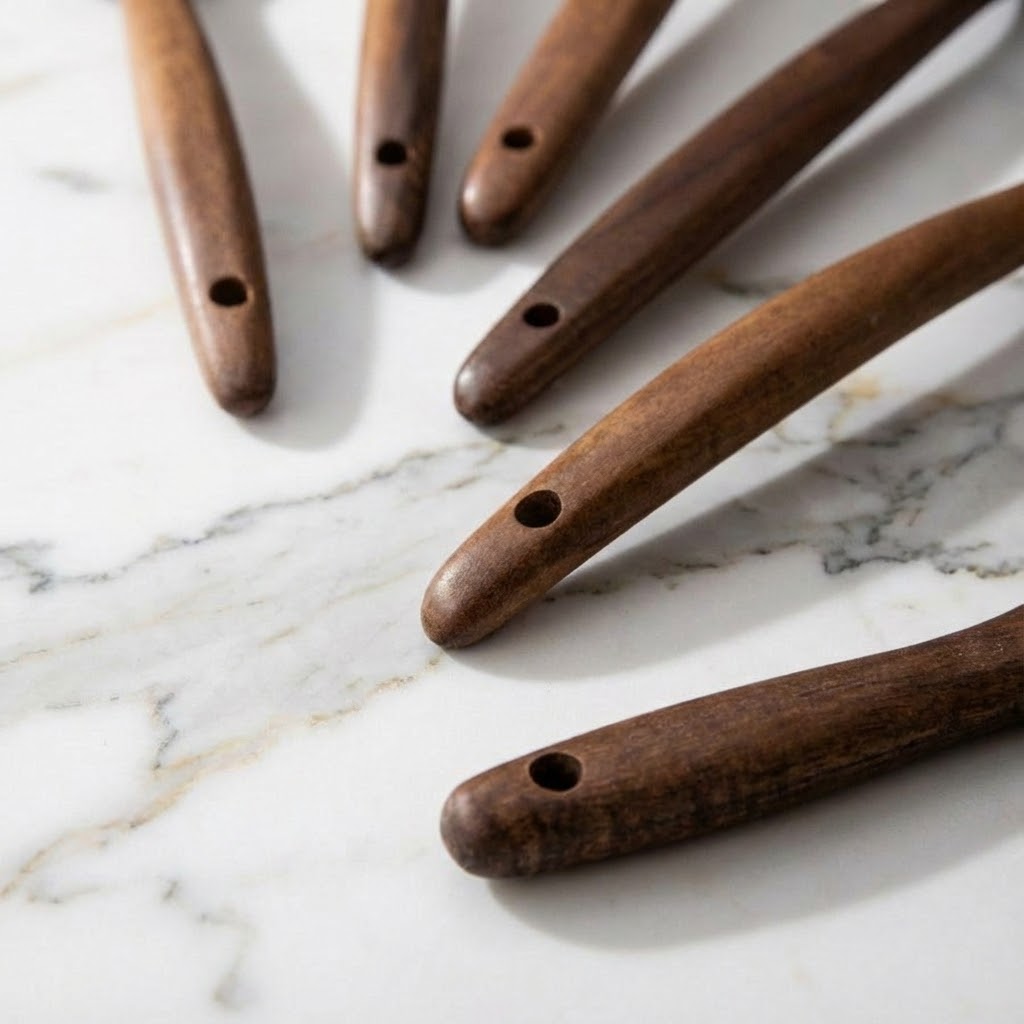 Ustensiles en bois fabriqués à la main