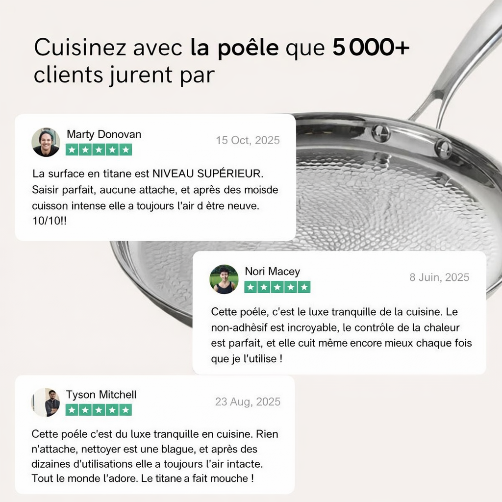 Batterie de cuisine en titane Pro