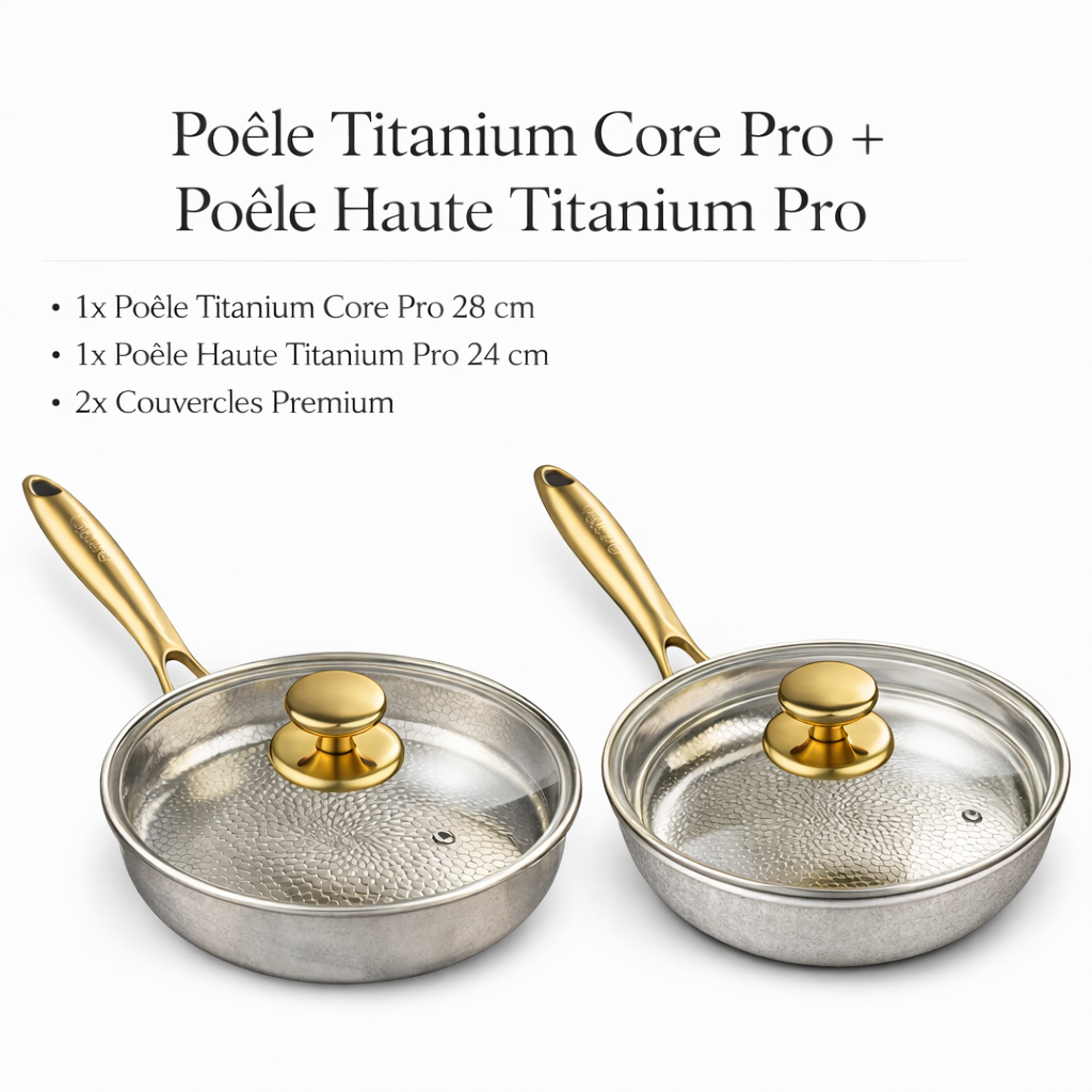 Poêle essentielle en titane Pro + Poêle haute en titane Pro