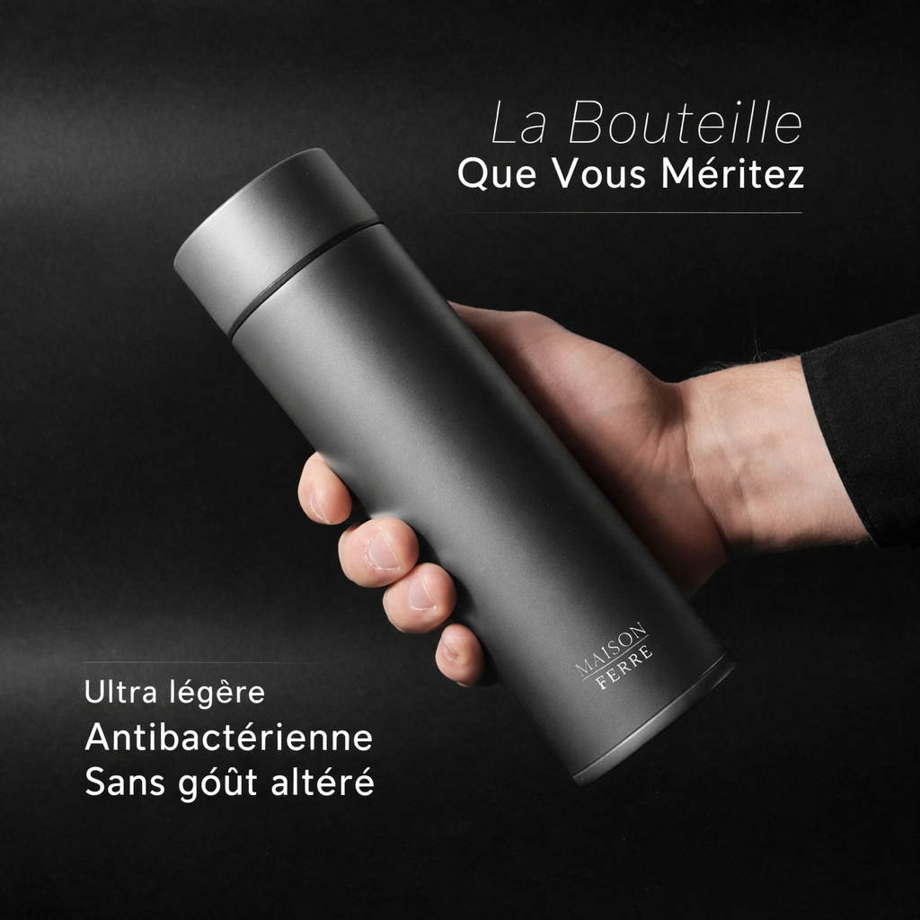 Maison Ferré® – Bouteille d’Eau 100% Titane Pur Buvez Pur. Vivez Mieux.