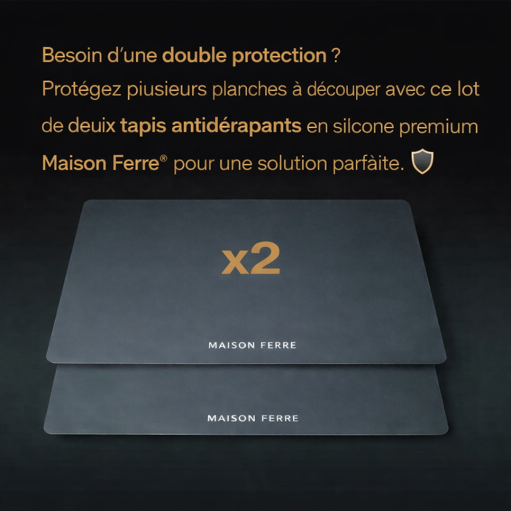 Tapis Antidérapant Maison Ferre® pour Planche à Découper (Silicone Premium)