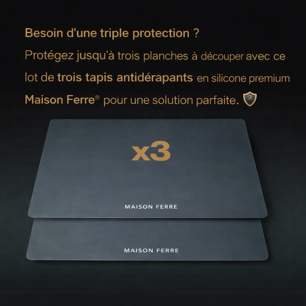 Tapis Antidérapant Maison Ferre® pour Planche à Découper (Silicone Premium)