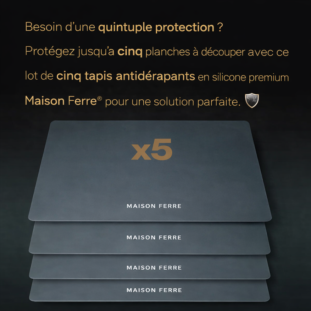 Tapis Antidérapant Maison Ferre® pour Planche à Découper (Silicone Premium)