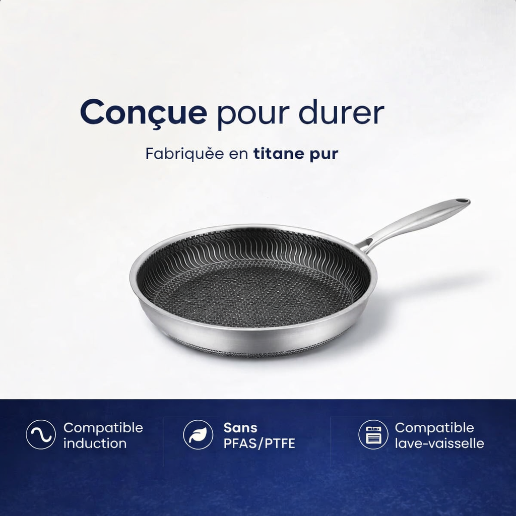 Poêle en Titane Structuré