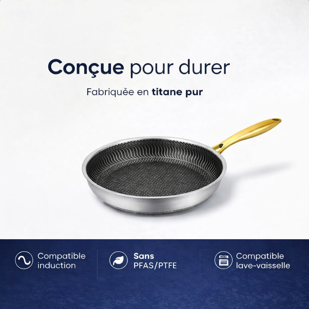 Poêle en Titane Structuré